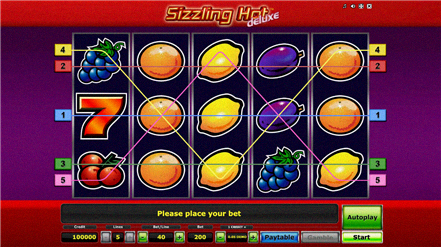 Sizzling Hot Spielfeld